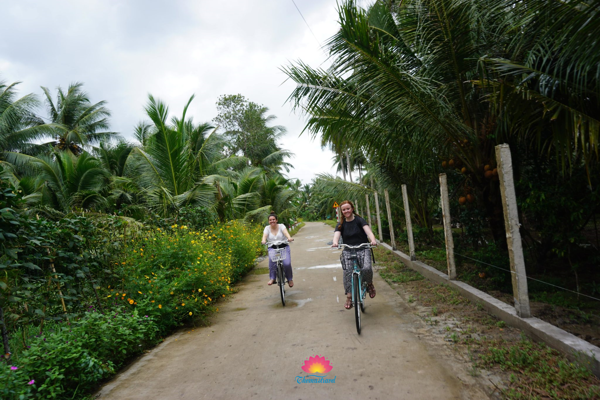 Riding bike at the Mekong Delta